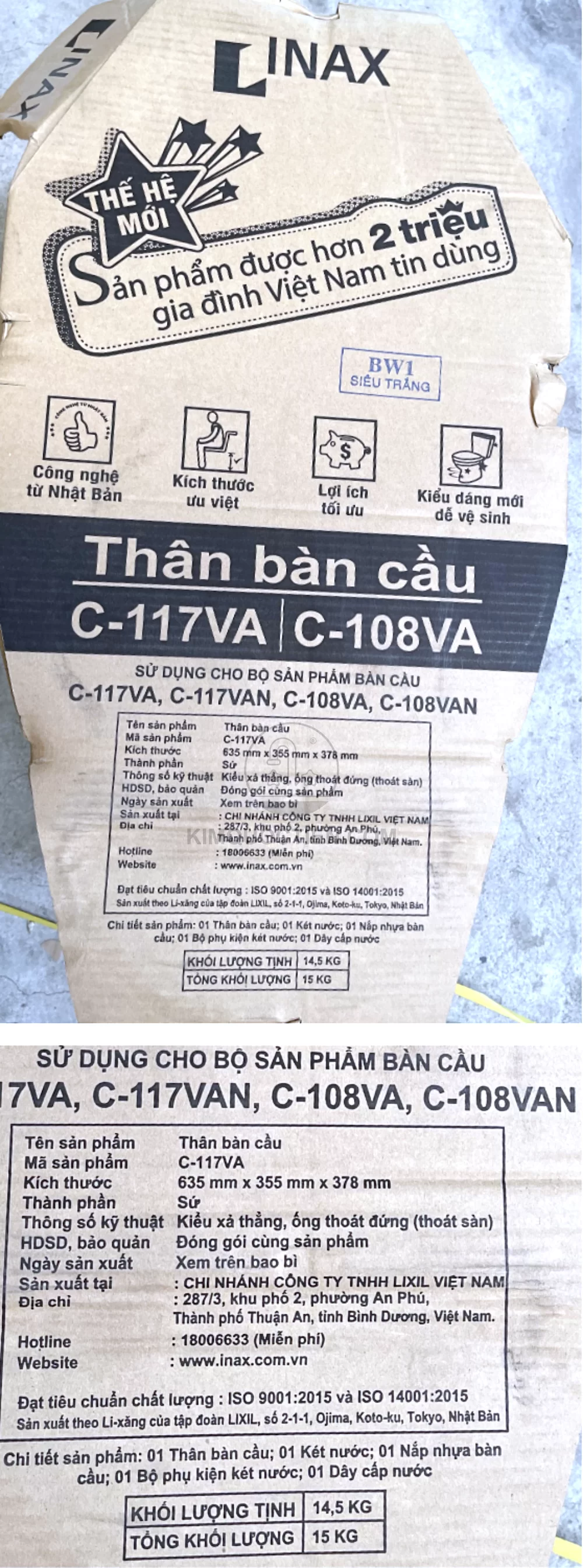 bệt inax 108