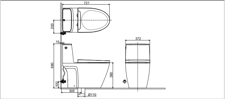 Bồn Cầu INAX ACT-902VN (ACT902VN) 1 Khối Dòng S200 Xả Tự Động