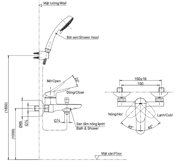 Sen Tắm TOTO TBS04302V Nóng Lạnh