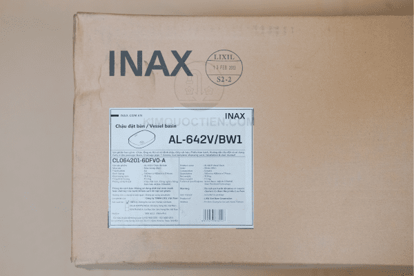 Thông Tin Chậu Rửa Lavabo INAX AL-642V Đặt Bàn Aqua Ceramic Trên Hộp