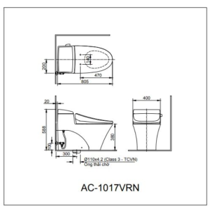 Bồn Cầu INAX AC-1017VRN 1 Khối