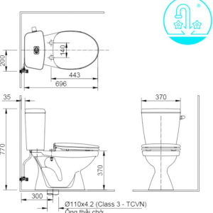 Bồn Cầu INAX C-117VAN (C117VAN) 2 Khối Nắp Êm