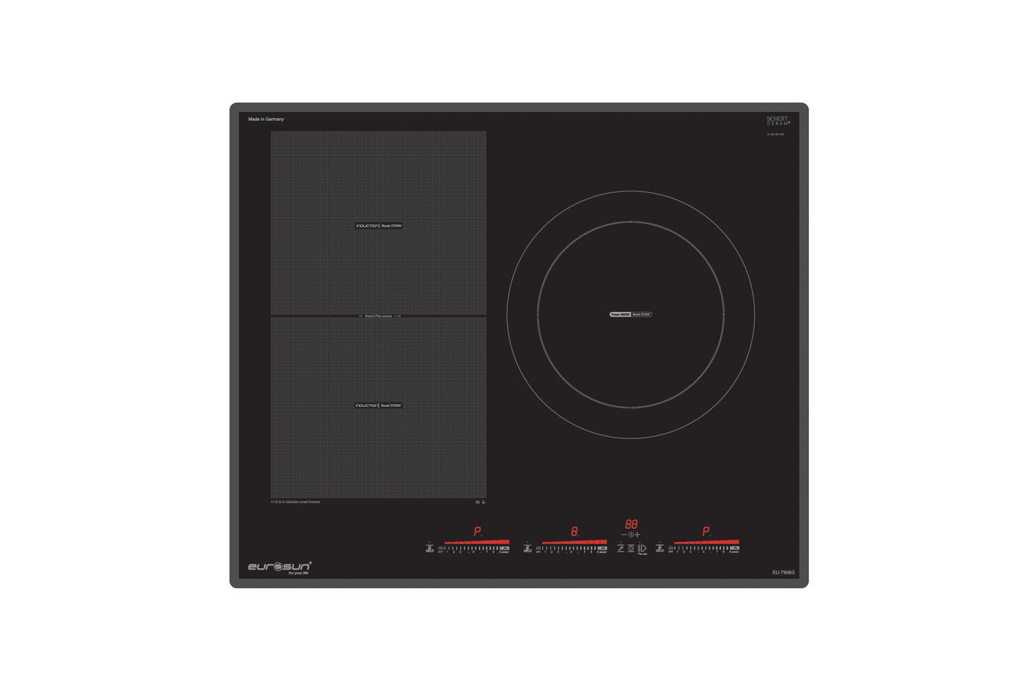 Bếp Từ EUROSUN EU-T906G 3 Vùng Nấu