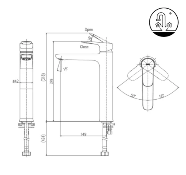 Bản vẽ kỹ thuật vòi bồn rửa mặt INAX LFV-22S