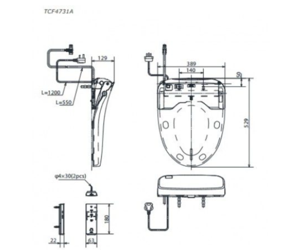 Nắp Rửa Điện Tử Washlet TOTO TCF4732A#NW Dòng S7