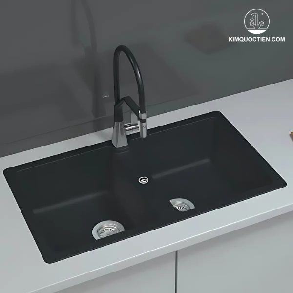 Chậu rửa chén Hafele GALBA HS-GD8650 570.36.300 đá màu đen không chỉ bền bỉ với độ dày 1.2mm và khả năng chịu lực tốt, mà còn dễ dàng sửa chữa và vệ sinh, mang lại không gian bếp tiện nghi và sang trọng cho gia đình.