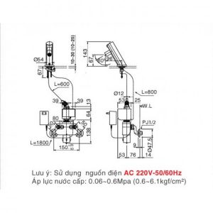 Vòi Chậu Lavabo Cảm Ứng INAX AMV-90(220V) Lạnh Dùng Điện