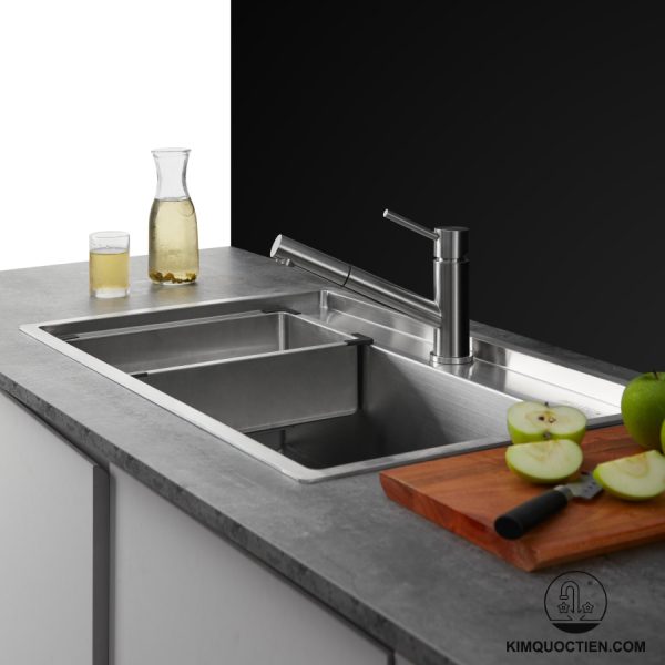 Vòi Chậu Rửa Chén MALLOCA K110-SS Nóng Lạnh Dây Rút