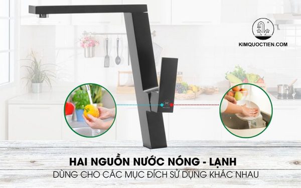 Vòi Chậu Rửa Chén MALLOCA K131GR Nóng Lạnh Màu Xám