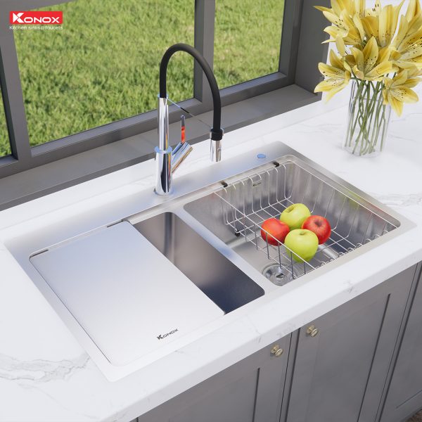 Chậu Rửa Chén KONOX KN8651TD Dekor 2 Hộc Inox