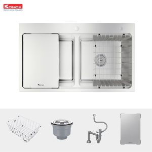 Chậu Rửa Chén KONOX KN8651TD Dekor 2 Hộc Inox