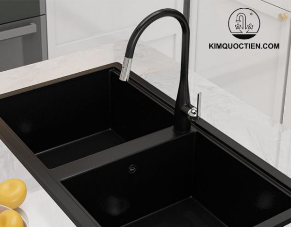 Vòi Rửa Chén KONOX Curva Black Dây Rút Màu Đen được trang bị nhiều tính năng ưu việt