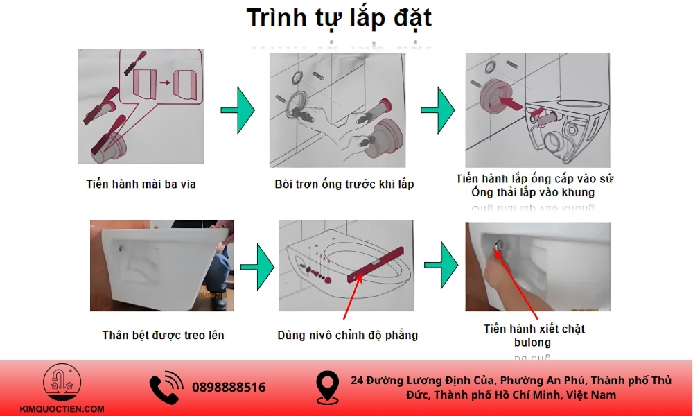 cách lắp đặt bồn cầu TOTO