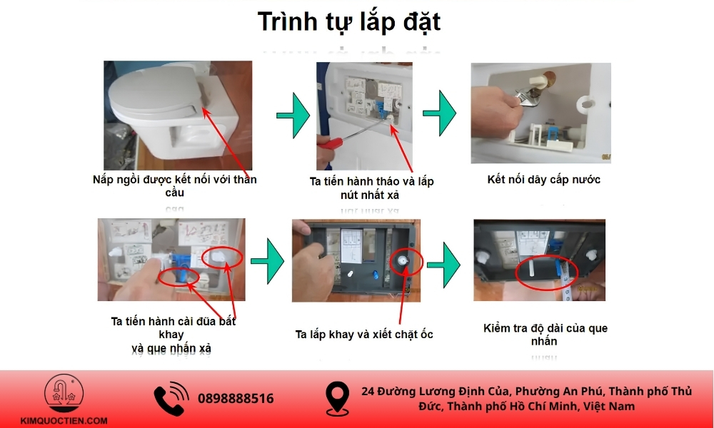 cách lắp đặt bồn cầu TOTO