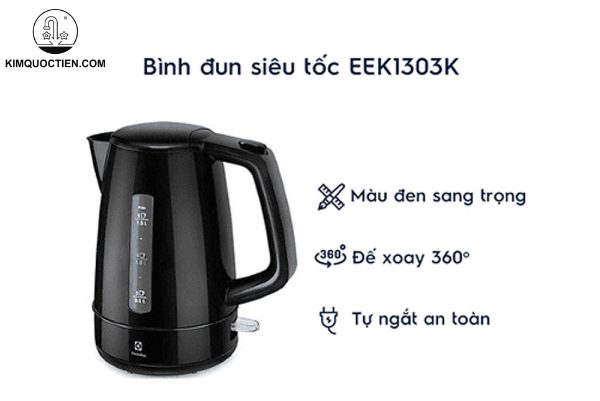 Bình đun nước Electrolux EEK1303K trang bị đế xoay 360 độ