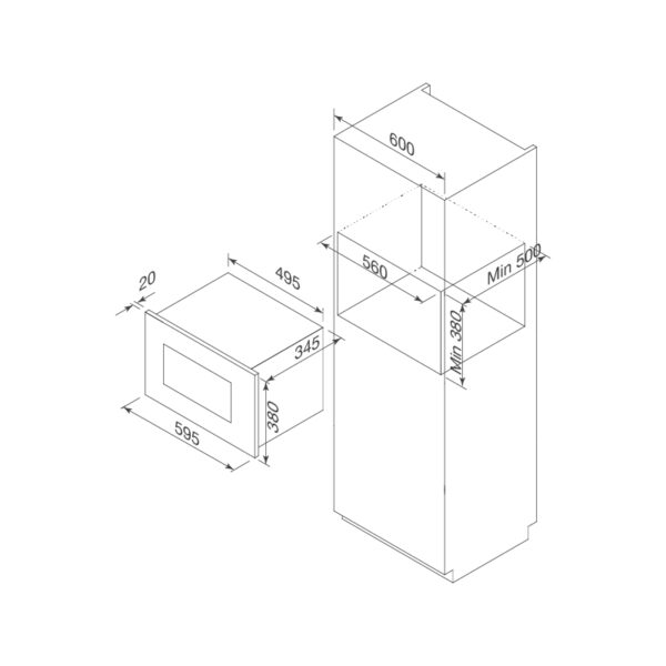 Lò Vi Sóng Malloca MW-925BF Âm Tủ