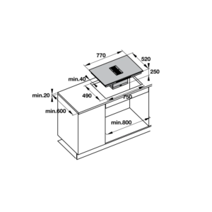 Bếp Từ Kết Hợp Hút Mùi HC-IHH77D 536.61.655 4 Vùng Nấu