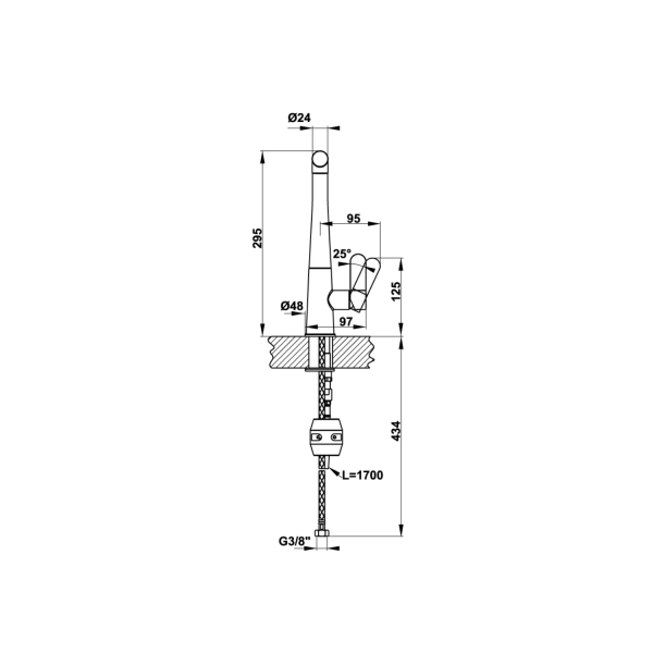 Vòi Rửa Chén HAFELE HT20-GH1P259 570.82.300 Nóng Lạnh Có Dây Rút Màu Đen