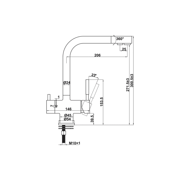 Vòi Rửa Chén HAFELE HT21-CH2F271 577.55.210 Nóng Lạnh