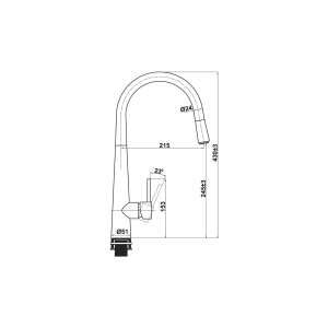 Vòi Rửa Chén HAFELE HT21-CH1P245 577.55.220 Nóng Lạnh Có Dây Rút