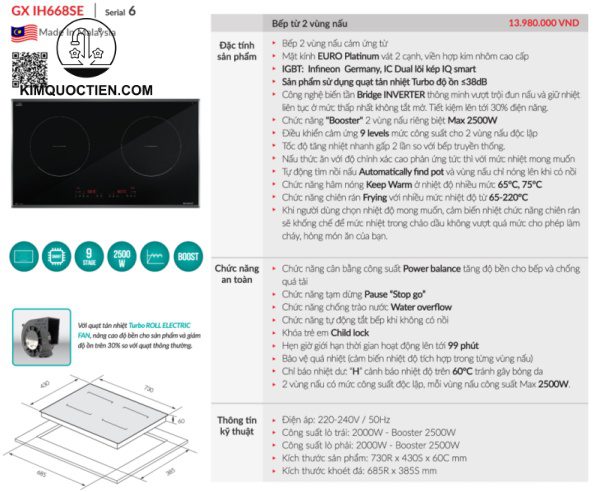 Bếp từ GrandX GX IH668SE