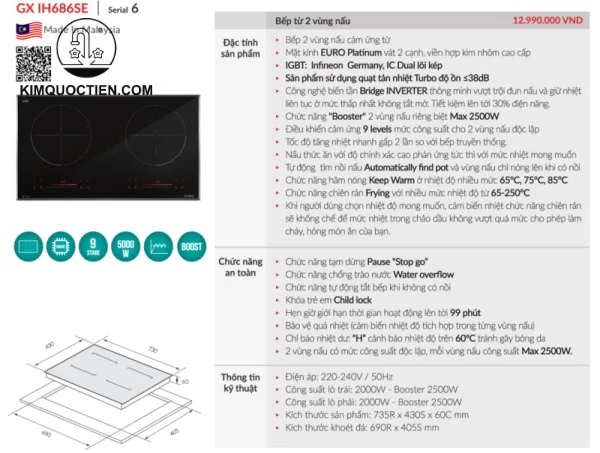 Bếp từ GrandX GX IH686SE 