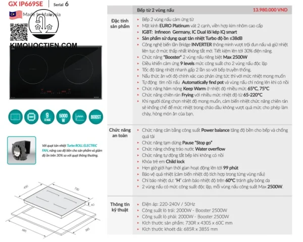 Bếp từ GrandX GX IP669SE