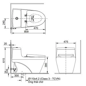 Bồn cầu một khối INAX AC-1035+CW-H17VN