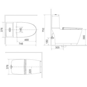 Bồn cầu hai khối INAX ACT-832+CW-KA22AVN
