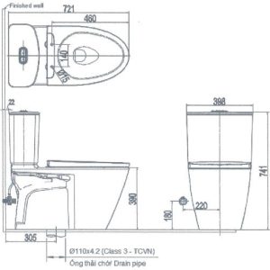 Bồn cầu hai khối INAX ACT-602+CW-H18VN