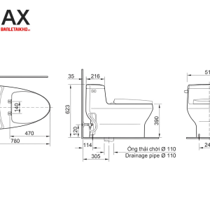Bồn cầu một khối INAX AC-4005+CW-H20VN