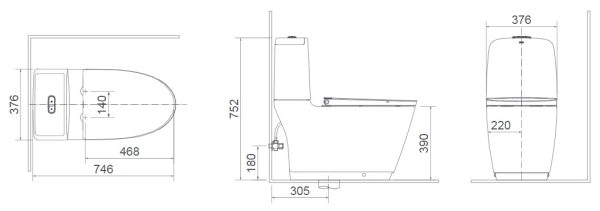 Bồn cầu hai khối INAX AC-823+CW-H17VN