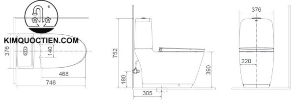 Bồn cầu hai khối INAX AC-823+CW-H17VN
