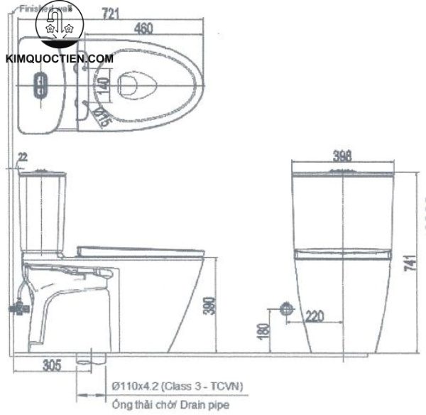 Bồn cầu hai khối INAX ACT-602+CW-H18VN