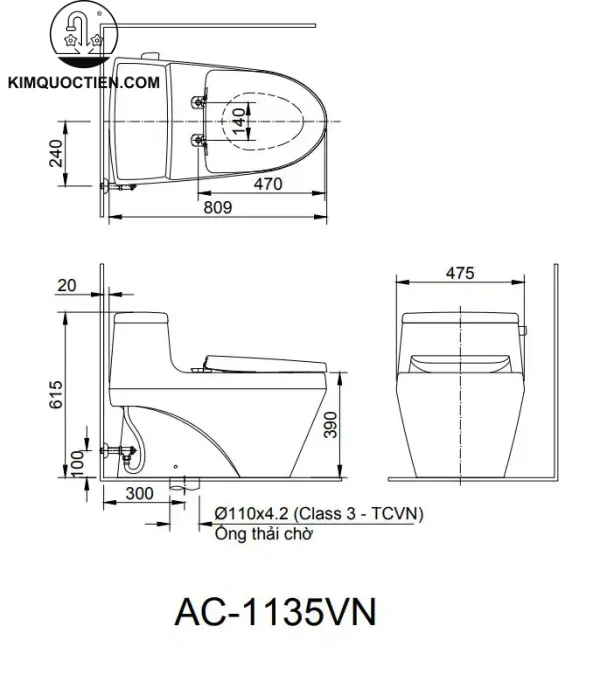 Bồn cầu một khối INAX AC-1135+CW-KA22AVN