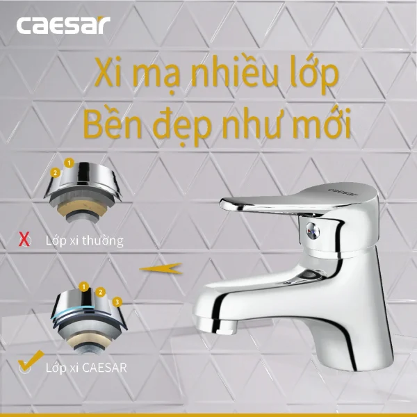 Vòi lavabo Caesar nóng lạnh B330CU