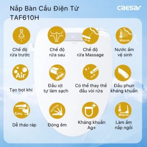 Bồn cầu 1 khối nắp điện tử Caesar C1353F/TAF610H