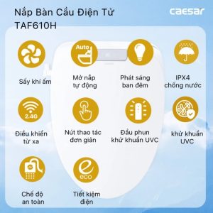 Bồn cầu 1 khối nắp điện tử Caesar C1353F/TAF610H