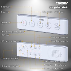 Bồn cầu 1 khối nắp điện tử Caesar C1364F/TAF610H