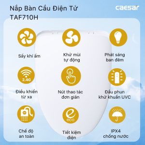 Bồn cầu 1 khối nắp điện tử Caesar C1364F/TAF710H