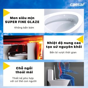 Bồn cầu 1 khối nắp rửa cơ C1374F/TAF060