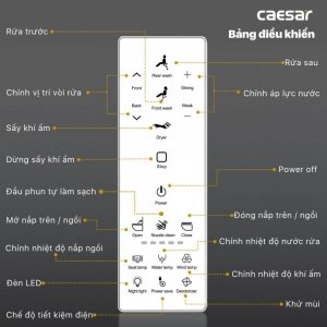Bồn cầu 1 khối nắp điện tử Caesar C1375F/TAF512H