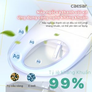 Bồn cầu 1 khối nắp điện tử Caesar C1391F/TAF710H