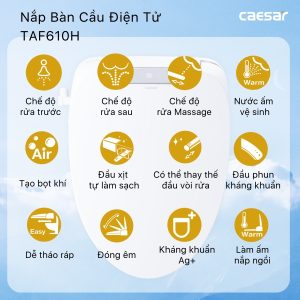Bồn cầu 1 khối nắp điện tử Caesar C1394F/TAF610H