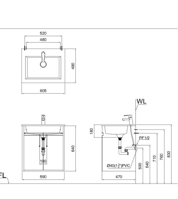 Tủ lavabo Caesar cabinet EH05017AV