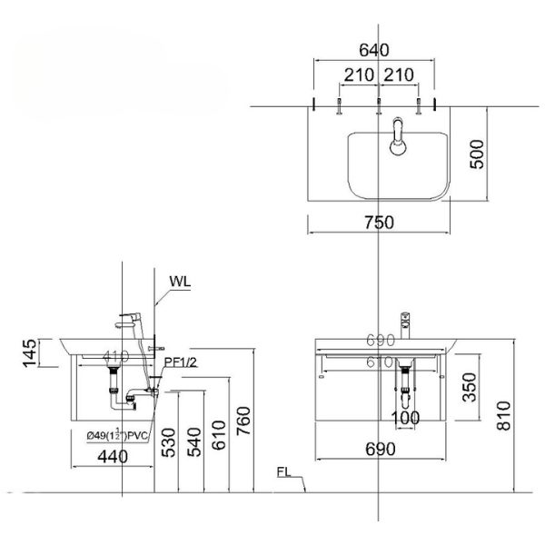 Tủ lavabo Caesar cabinet EH05374AV