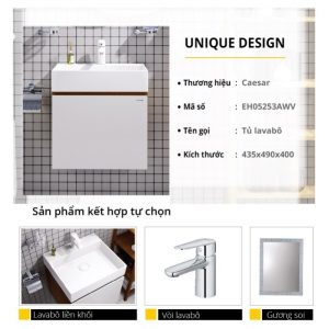Bộ tủ lavabo Caesar LF5253/EH05253AWV