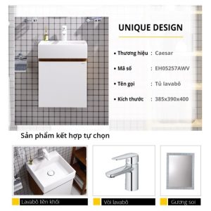 Bộ tủ lavabo Caesar LF5257+EH05257AWV
