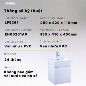 Bộ tủ lavabo Caesar LF5261+EH05261AV