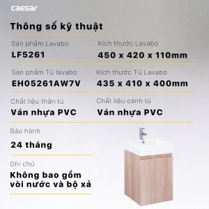 Bộ tủ lavabo Caesar LF5261+EH05261AW7V